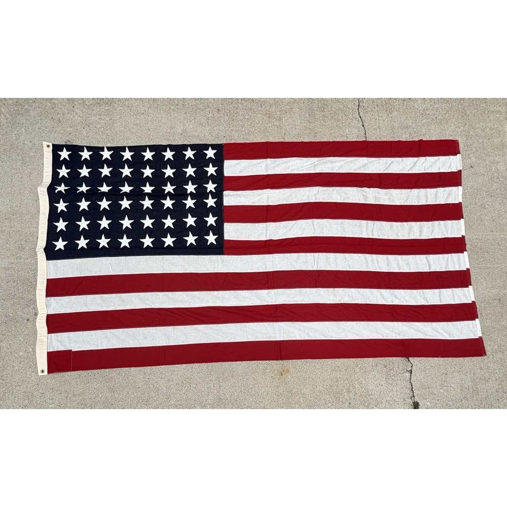 Vintage 48-Star Valley Forge American Flag 6' x 9.5' Excellent Condition